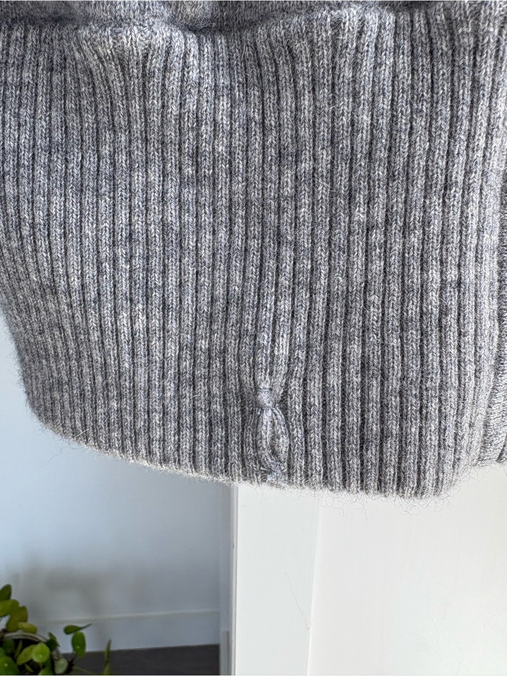 Sutton Studio Gray Cashmere Zip Hoodie with Repairs, Size Small - Picture 5 of 10